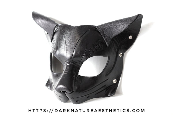 "Deep Abyss" Calista Kitty Cat Leather Mask