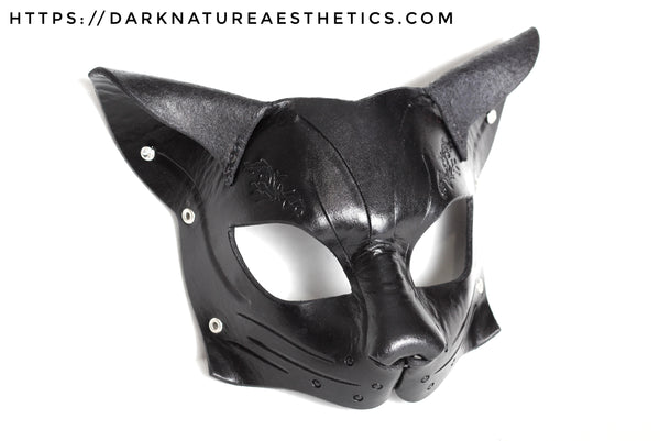 "Deep Abyss" Calista Kitty Cat Leather Mask