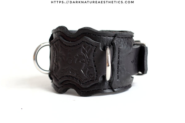 "Carnal Sins" BLACKout Locking Bondage Leather Wrist Cuffs