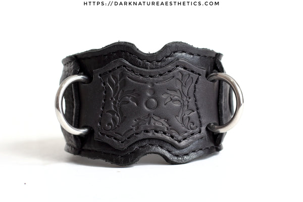 "Carnal Sins" BLACKout Locking Bondage Leather Wrist Cuffs
