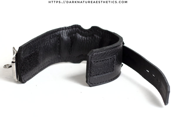 "Carnal Sins" BLACKout Locking Bondage Leather Wrist Cuffs