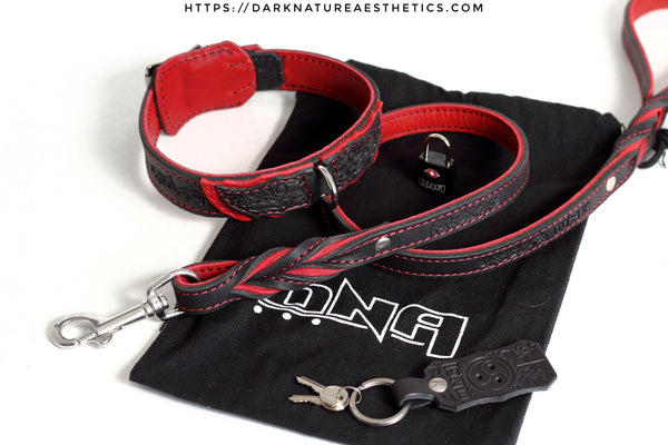 "Carnal Sins" Bloody Locking Bondage Leather Collar
