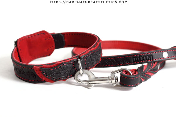 "Carnal Sins" Bloody Locking Bondage Leather Collar