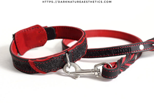 "Carnal Sins" Bloody Locking Bondage Leather Collar