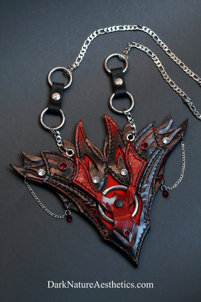 "Obsession" Red/Black Leather Necklace