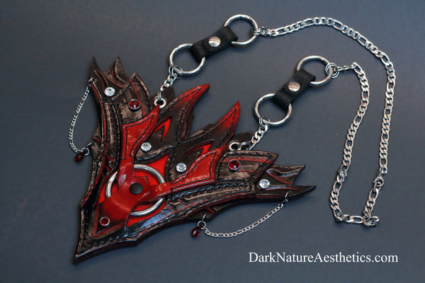 "Obsession" Red/Black Leather Necklace
