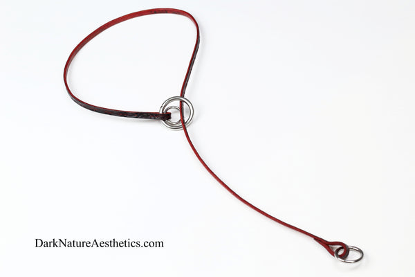 "Thin Red Line" Hanging Choker Necklace
