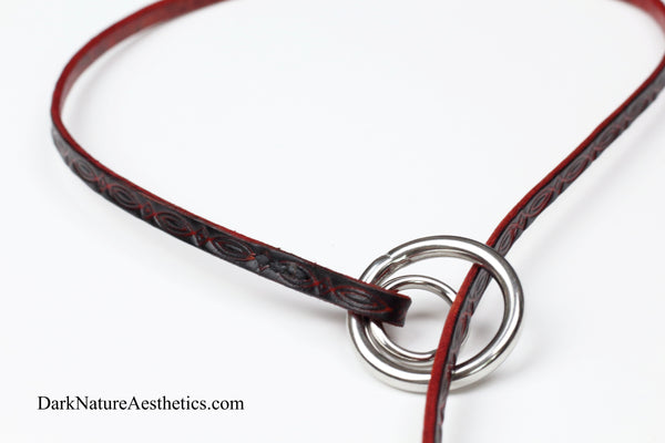 "Thin Red Line" Hanging Choker Necklace