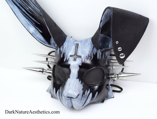 "Lagomorphis" Black Metal Corpse Paint Bunny Rabbit Leather Mask