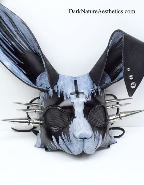 "Lagomorphis" Black Metal Corpse Paint Bunny Rabbit Leather Mask