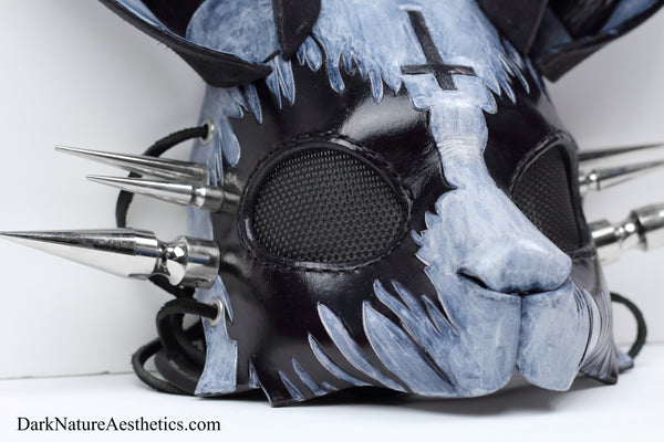 "Lagomorphis" Black Metal Corpse Paint Bunny Rabbit Leather Mask