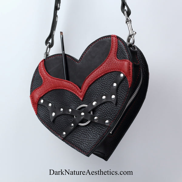Red/Black "Breaking Heart" Shoulder Bag