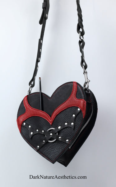 Red/Black "Breaking Heart" Shoulder Bag