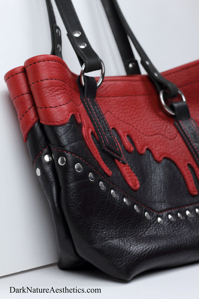 Red/Black "Blood bag" Tote Handbag