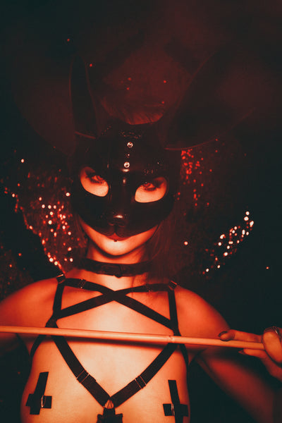 "Deep Abyss" Stella Bunny Rabbit Leather Mask