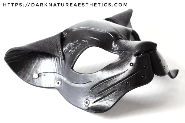 "Deep Abyss" Calista Kitty Cat Leather Mask