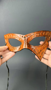 Burned Tan Crying Leather Mask