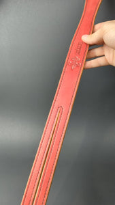 Split Tongue Double Layer Red Leather Tawse Paddle