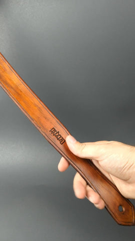 Split Tongue Single Layer Wood/Brown Leather Tawse Paddle