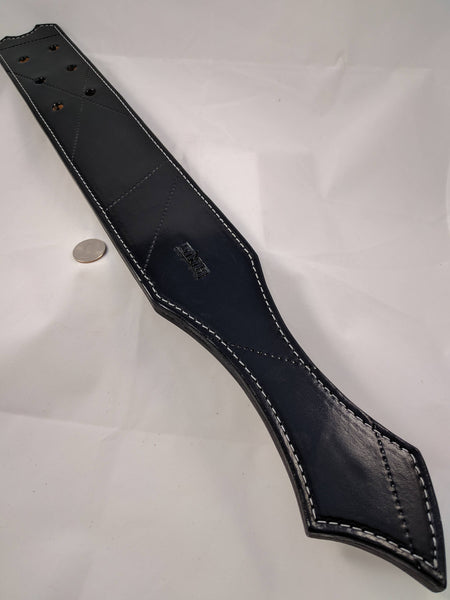 Prison Strap Heavy Leather Bdsm Spanking Paddle "Classic Black" Ready-to-Ship