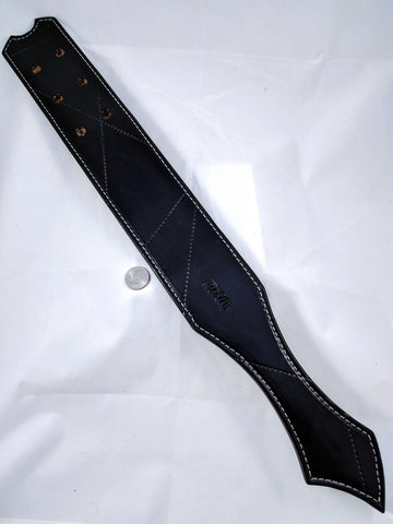 Prison Strap Heavy Leather Bdsm Spanking Paddle "Classic Black" Ready-to-Ship
