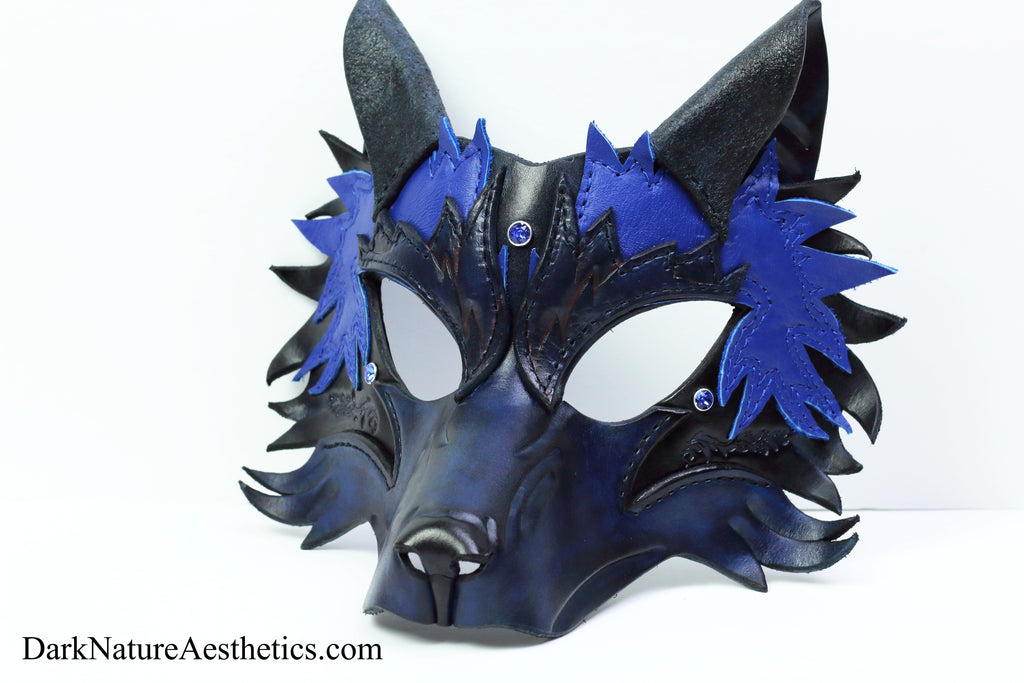 Blue "Helldog" Leather Mask/Hood – Dark Nature