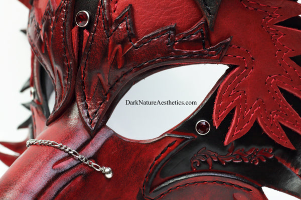 Red "Helldog" Wolf Leather Mask/Hood