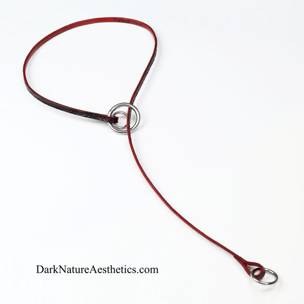 "Thin Red Line" Hanging Choker Necklace